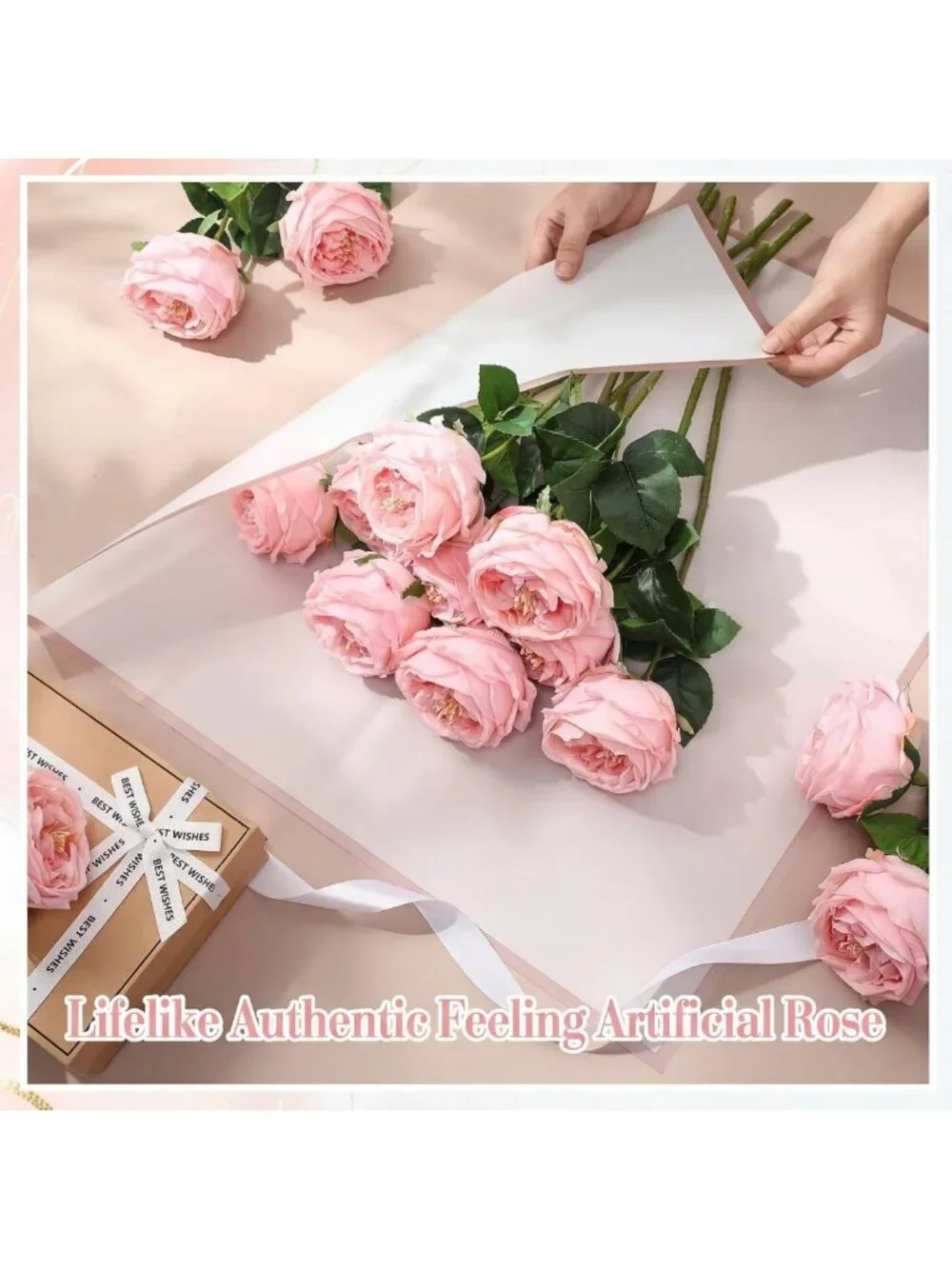 20 Pcs Pink Peonies Artificial Flowers - Realistic Faux Floral Decor for Home